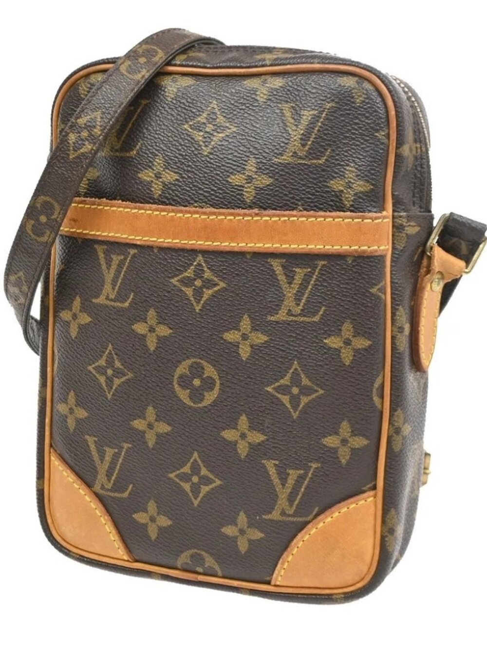 LOUIS VUITTON Danube Shoulder Bag Monogram Leather Brown France M45266 82TA712